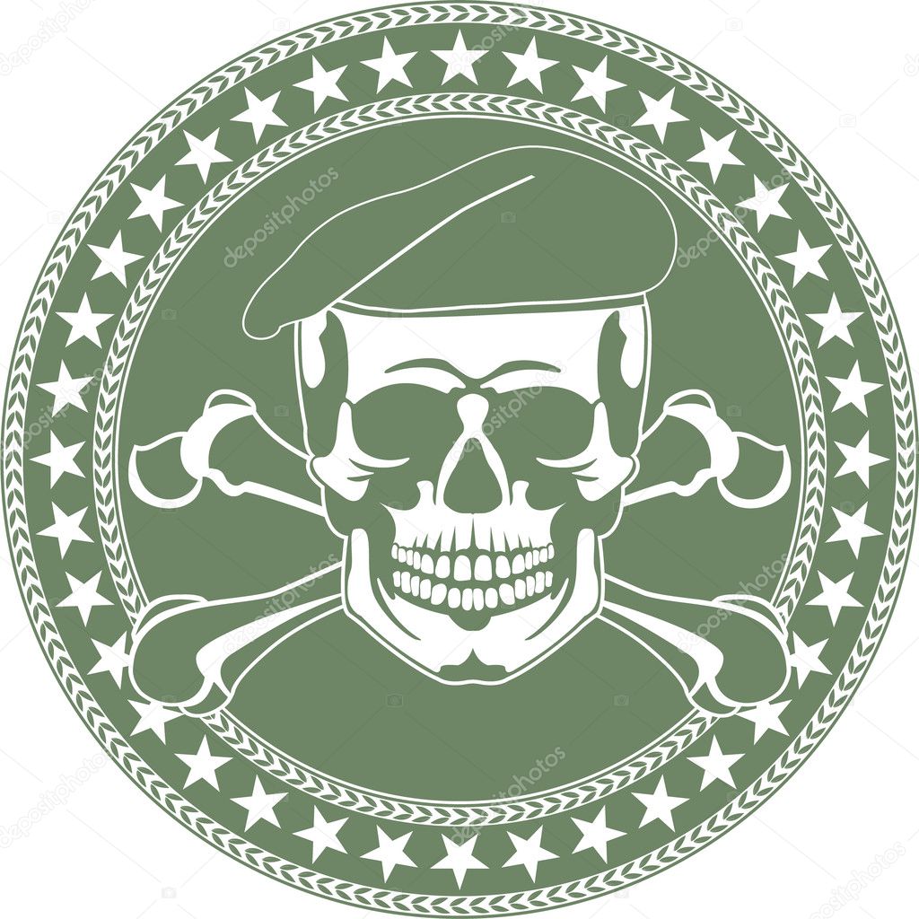Skull emblem in a beret — Stock Vector © konahinab #6456785