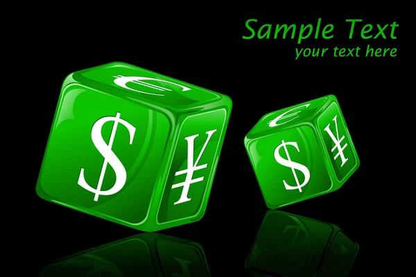 currency symbols vector. Dice with Currency Symbol