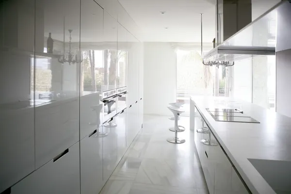 Big modern contemporary white kitchen