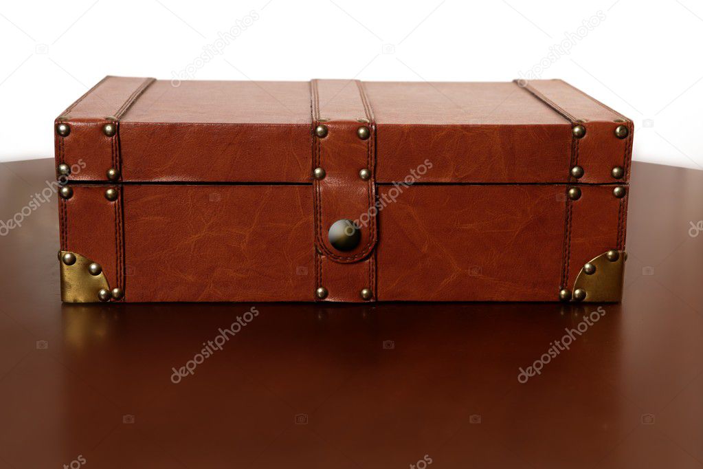 brown leather suitcase. Brown leather suitcase over