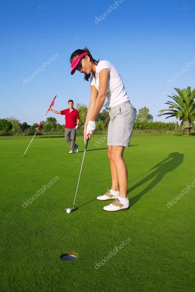 golf ball vector. putting hole golf ball