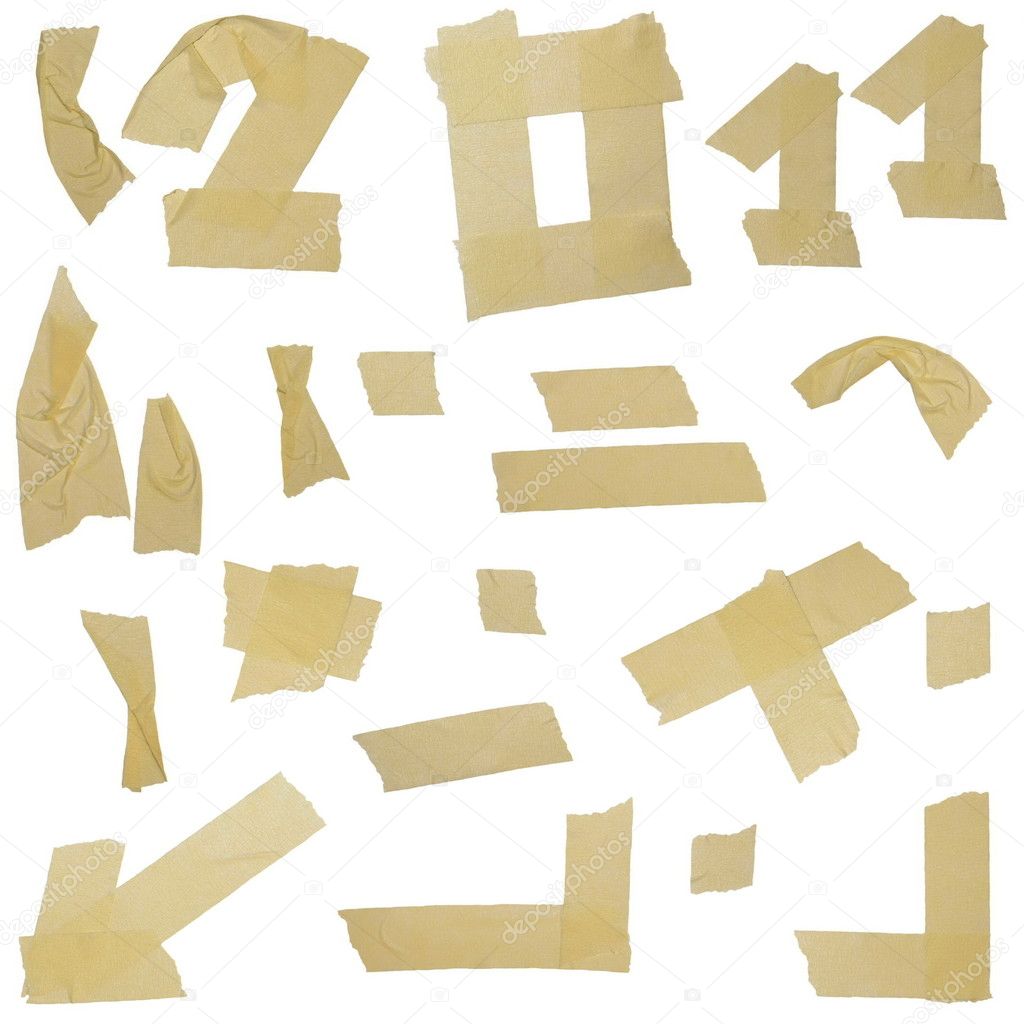 Masking tape labels isolated on white background — Stock Photo