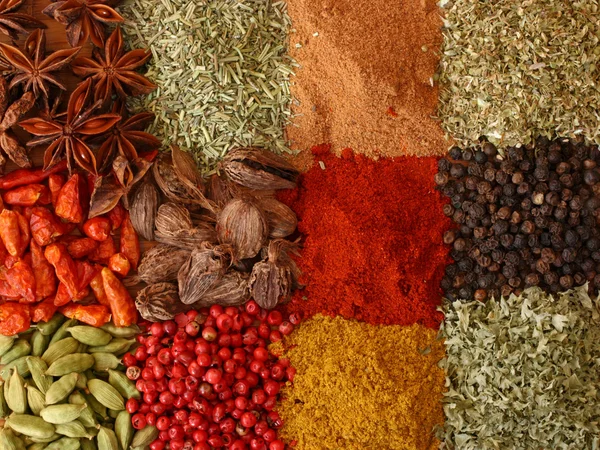 Various spices close up