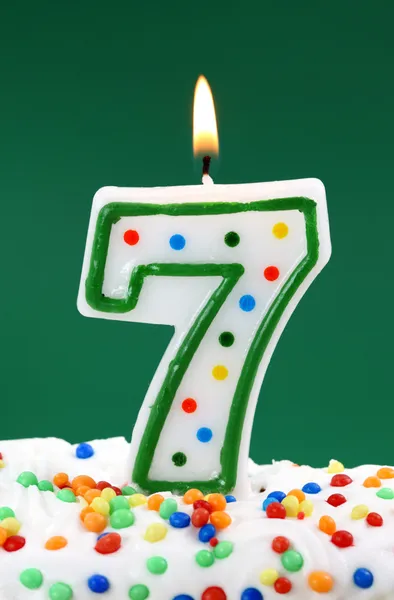 Number seven birthday candle