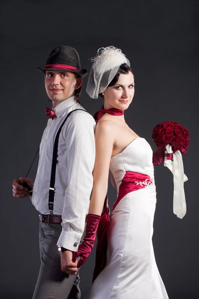 Beautiful wedding couple in retro style by Yuriy Stakhov Stock Photo