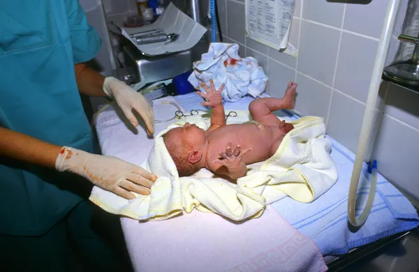 Baby after birth in hospital