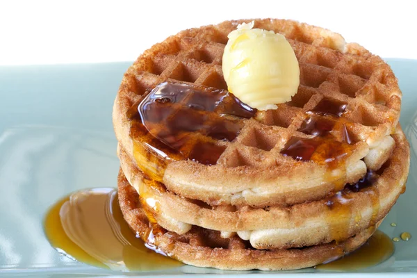 Waffles with Syrup and Butter