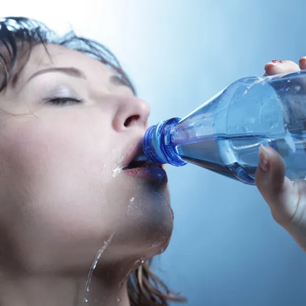 Beauty girl drink water