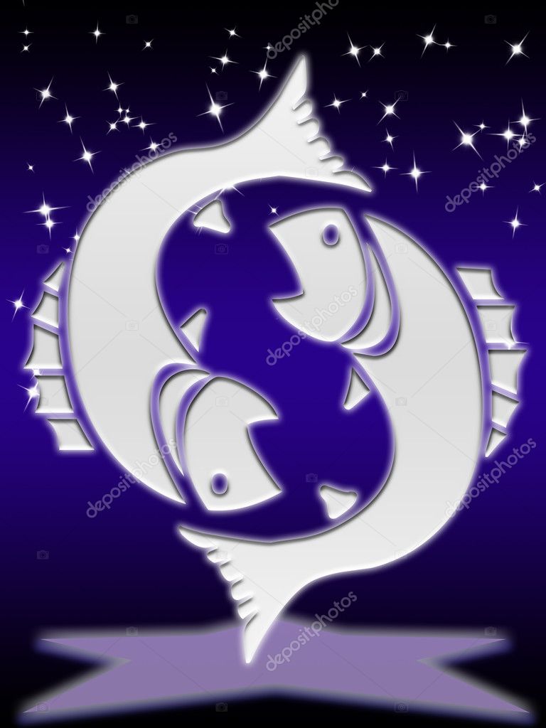 Pisces greeting card of zodiac