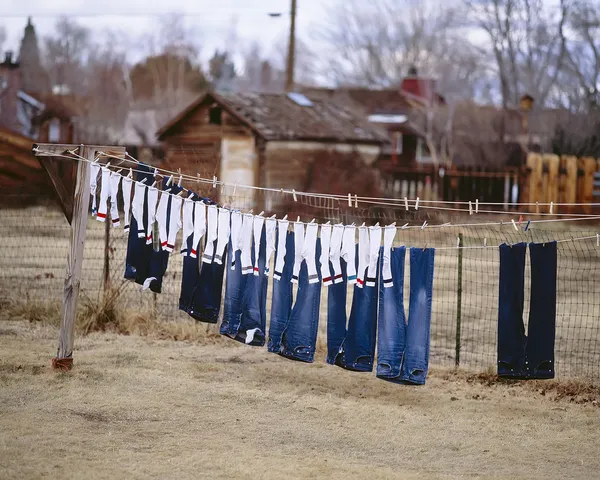 Clothesline and drying clothes.