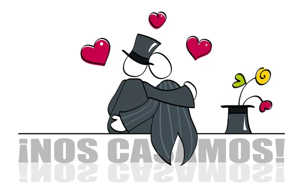 Funny gay wedding card by Cristina Vidal Stock Vector
