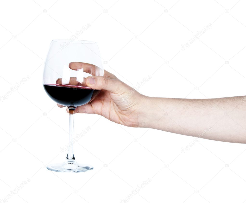 hand holding wine