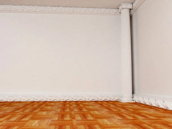 Empty bright room with a column