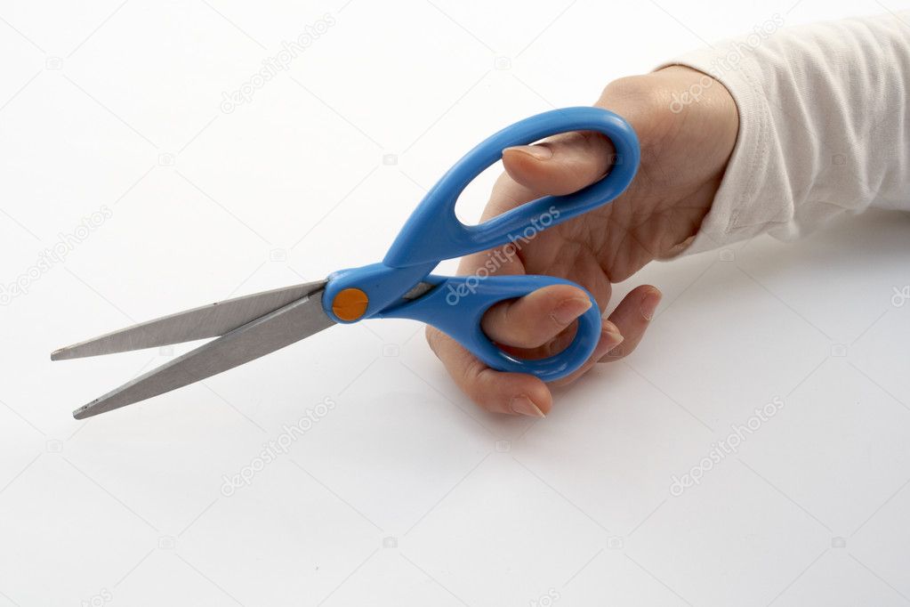 holding scissors