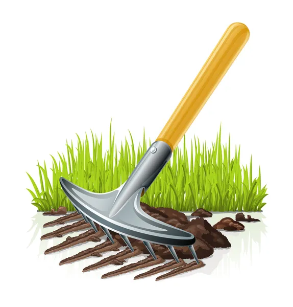 Garden Rake on Garden Rake   Stock Vector    Oleksandr Lupol  5873472