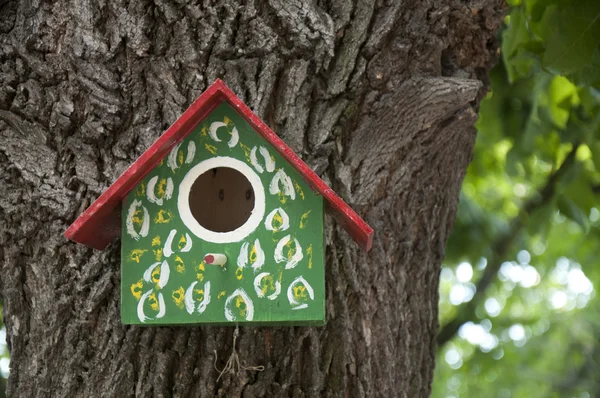Home-made bright colored bird house. — Stock Photo #6102547