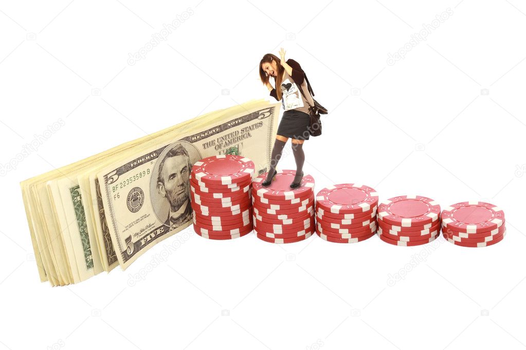Girl poker chips