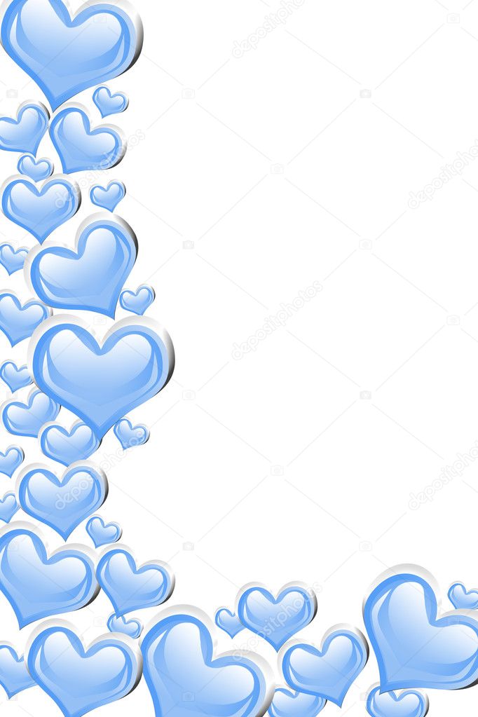 Background Blue Hearts
