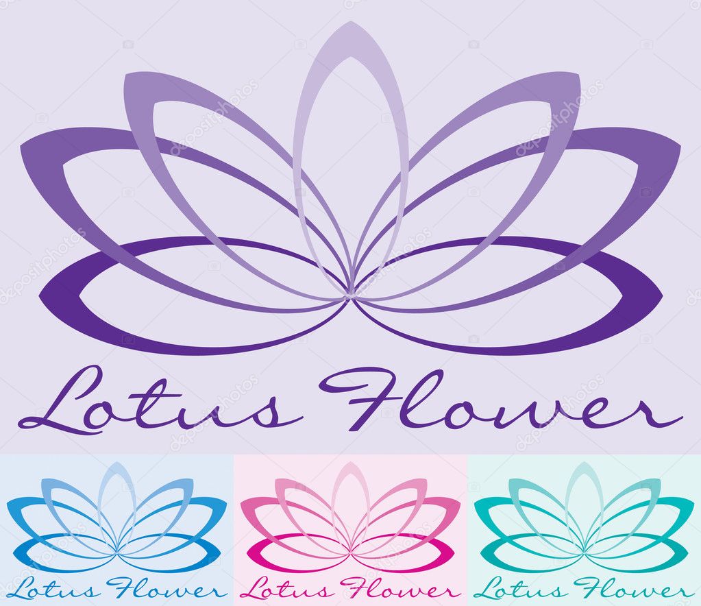 Simple line drawing lotus in
