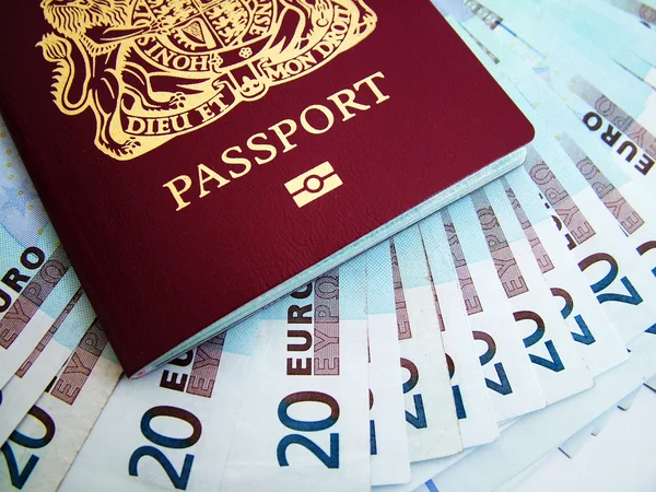 UK passport and euros