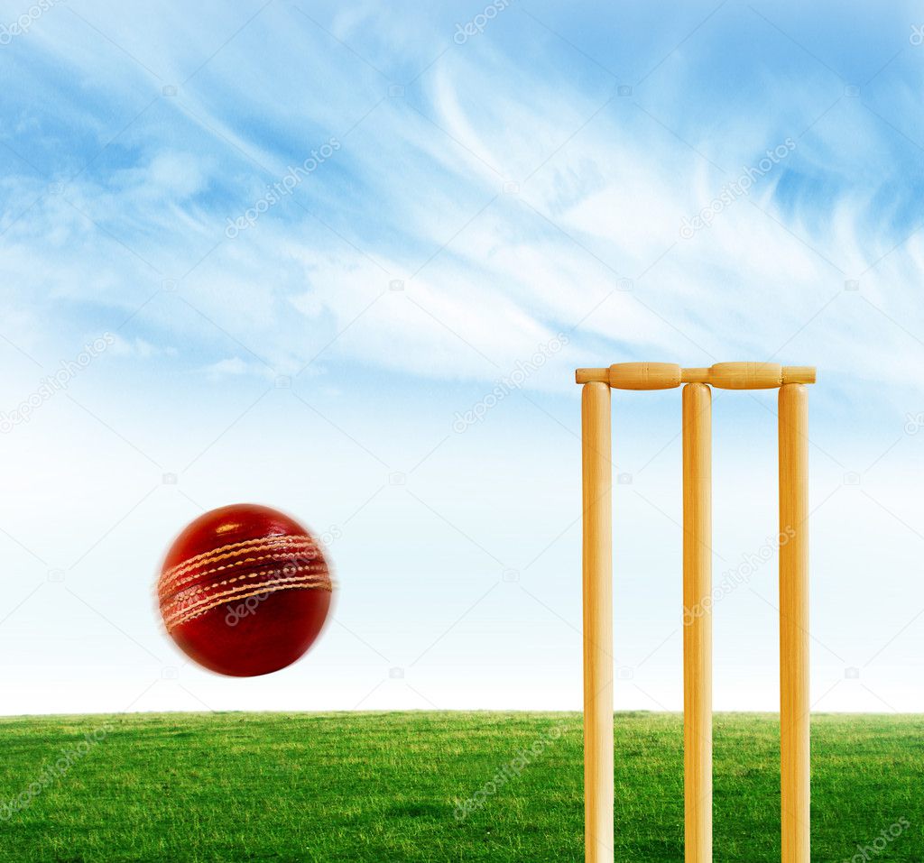 Cricket stumps and ball — Stock Photo © hypermania 6011809