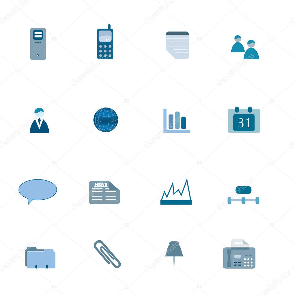 blue business icons