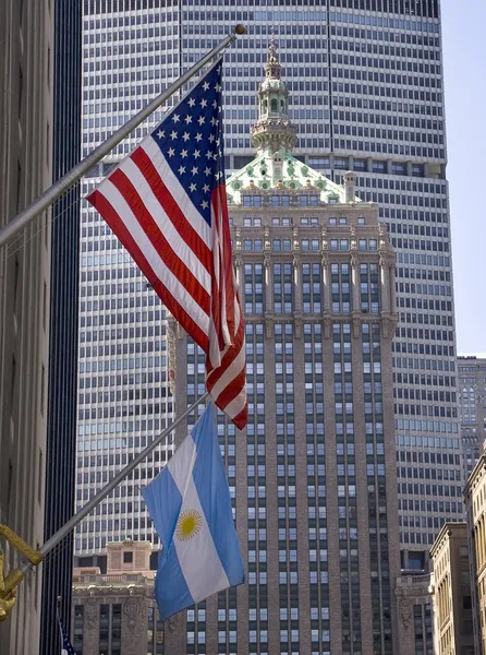 Park Avenue Building Grand Central Terminal with Flags New York