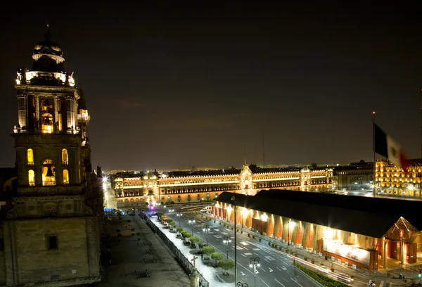 Metropolitan Cathedral Zocalo Mexico City at Night