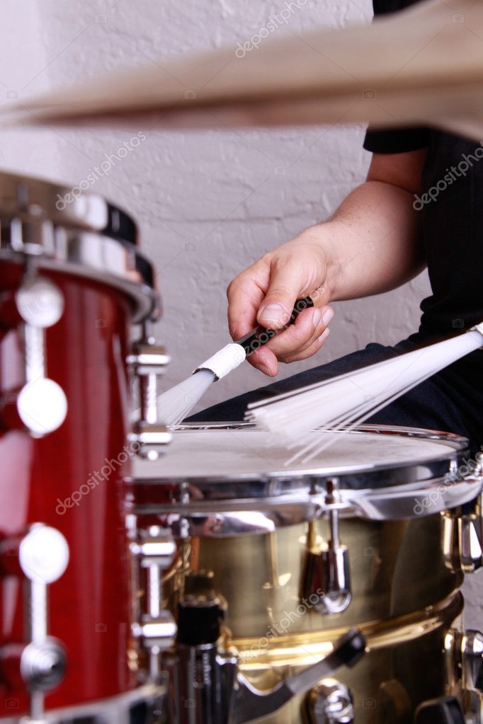 Drummer Playing Drums