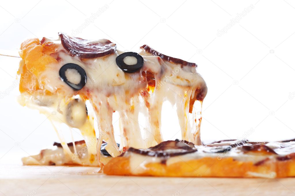 Pizza with melted cheese ??? Stock Photo ?? komarmaria 6041605