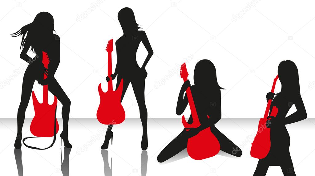 Girl Band Silhouette