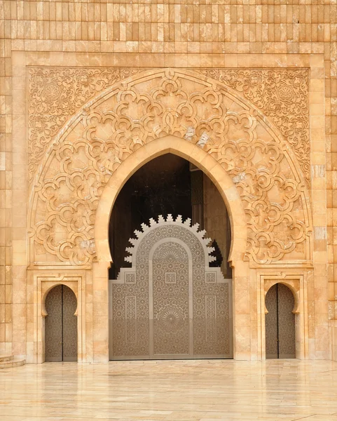 Detail of Hassan II Mosque in Casablanca, Morocco