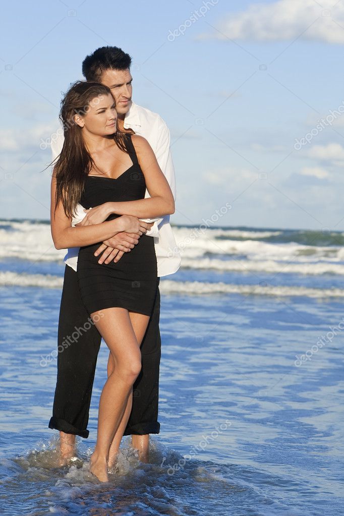 man woman beach