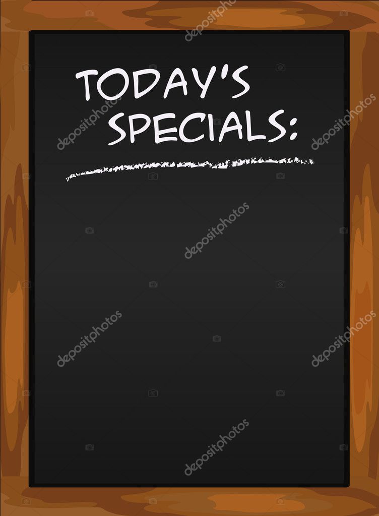 depositphotos_6337330 Menu blackboard   Todays Specials chalkboard black vector