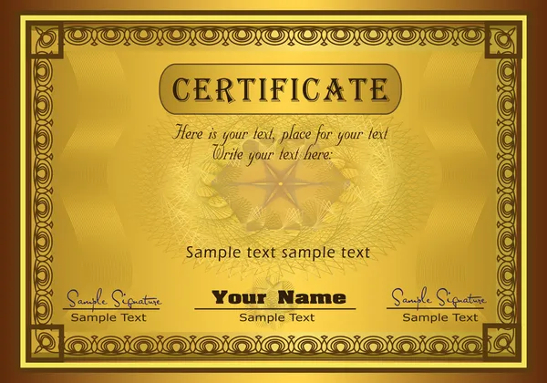 Certificate gold frame