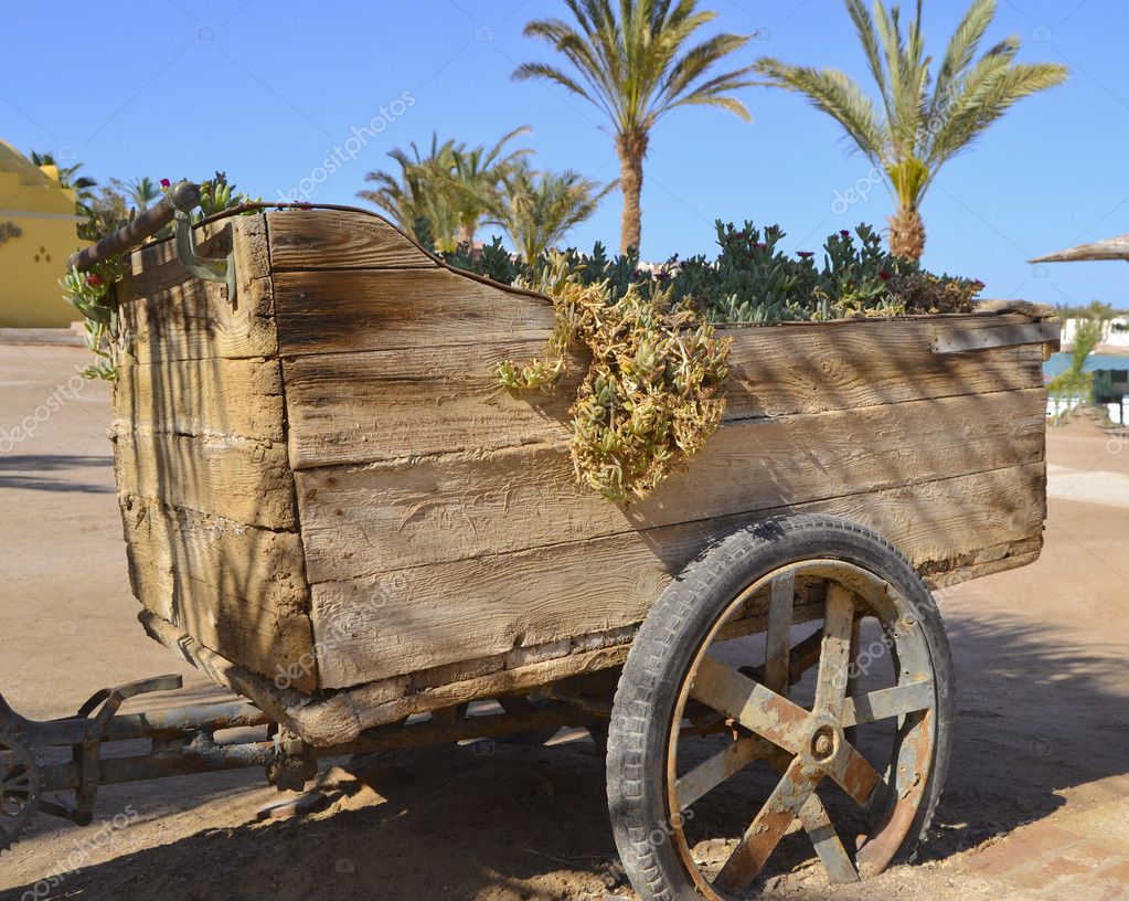 Old Wooden Wheelbarrow