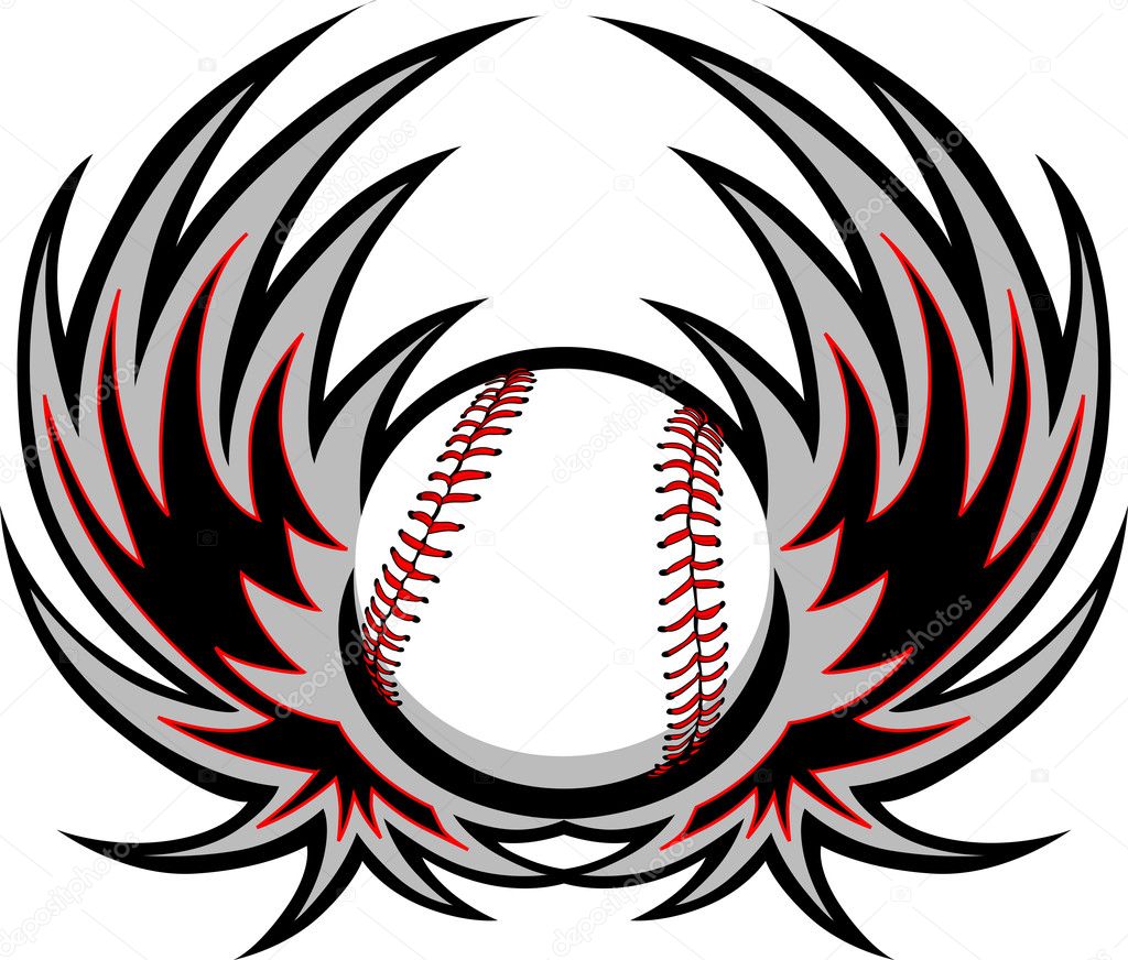 Baseball with Wings — Stock Vector © chromaco 6404230
