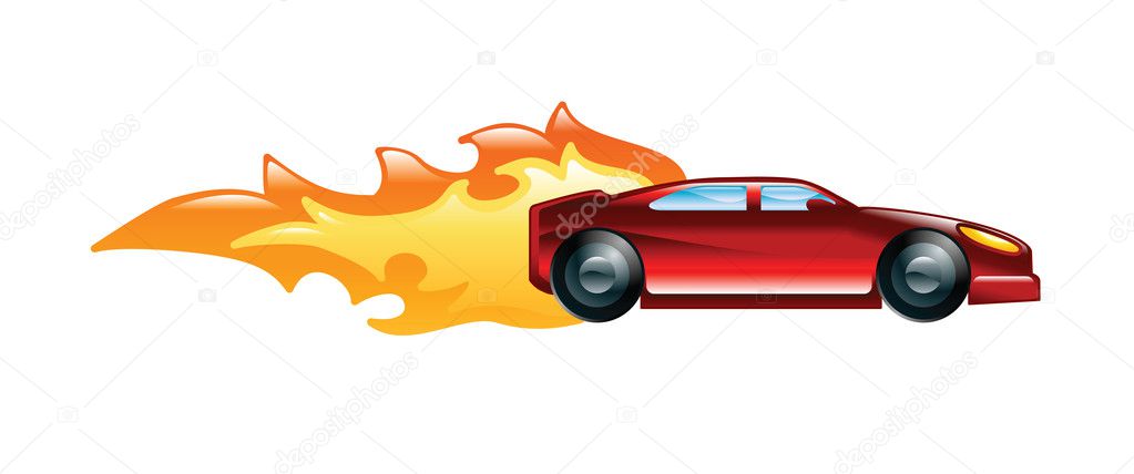 Fast car — Stock Vector © Krisdog #6577638