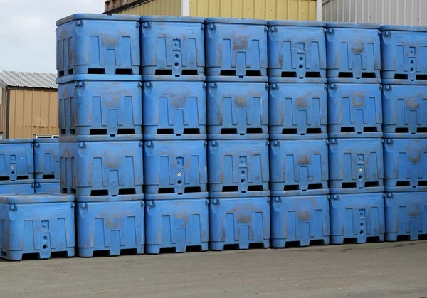 Blue shipping containers