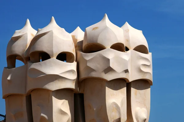 Chimneys at Casa Mila (also called La Pedrera) Barcelona