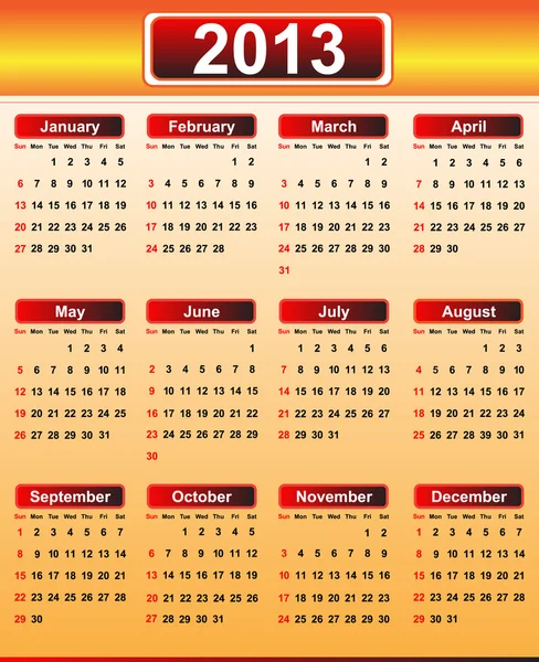 2013 Calendar  Holidays on Calendar 2013   Stock Vector    Ilenia Pagliarini  6616623