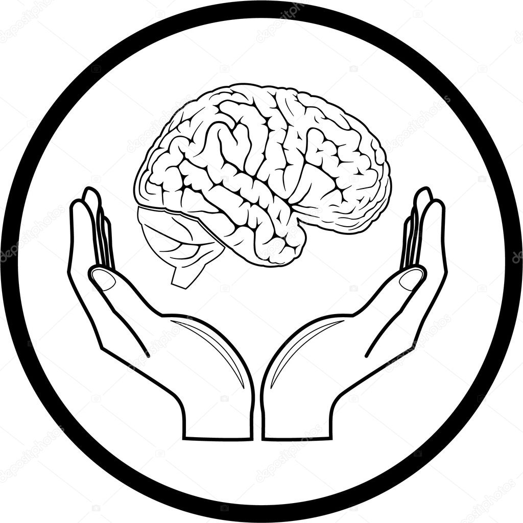 Vector brain in hands icon — Stock Vector #6709850 Vector brain in hands icon — Stock Vector #6709850