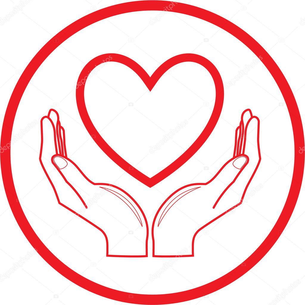Vector heart and hands icon — Stock Vector © vladis_studio #6721613