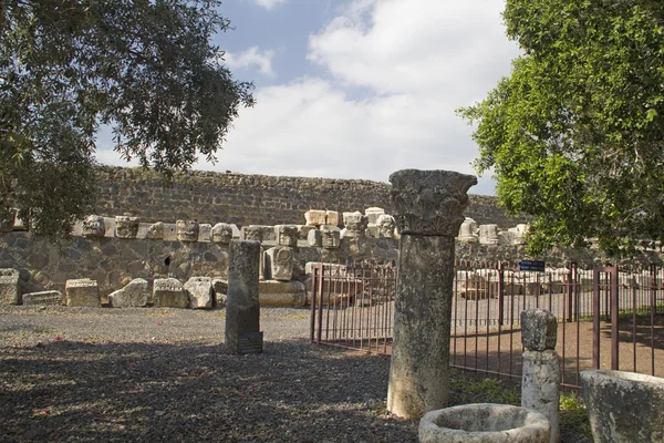 Ruiny Ježíš synagogy v Kafarnaum, Izrael — Stock fotografie