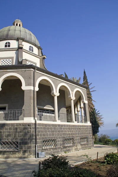 Capela franciscana católica no Monte das Bem-aventuranças na Galiléia, Israel — Fotografia de Stock