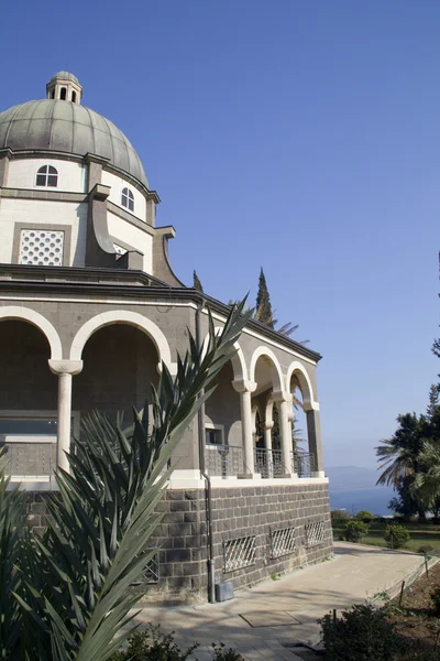 Católico romano capela franciscana no Monte das Bem-aventuranças na Galiléia, É — Fotografia de Stock