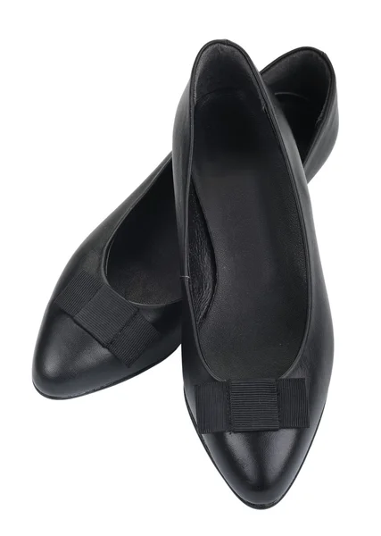 Černé Dámské boty, izolované — Stock fotografie