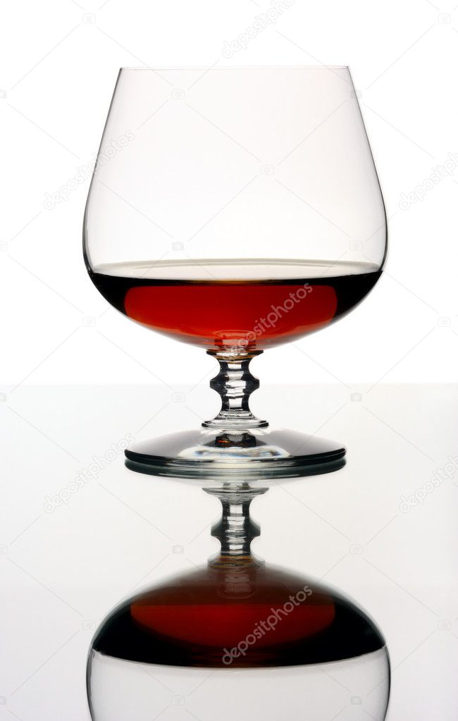 Glass goblet, isolated.