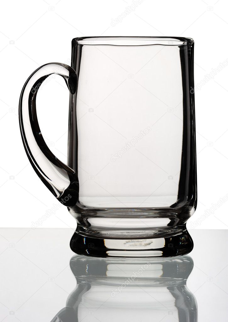 Glass mug for beer, isolated