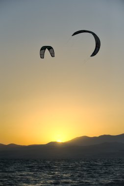 Sky-surfing on lake Kinneret clipart